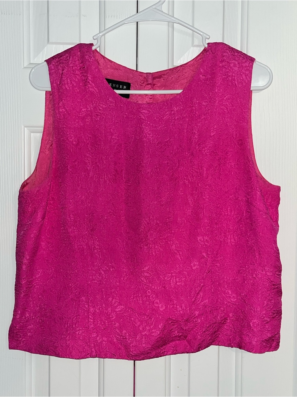 Pink Textured Silk Sleeveless Top